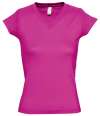 11388 Moon SOL'S Ladies Moon V Neck T-Shirt Fuchsia colour image